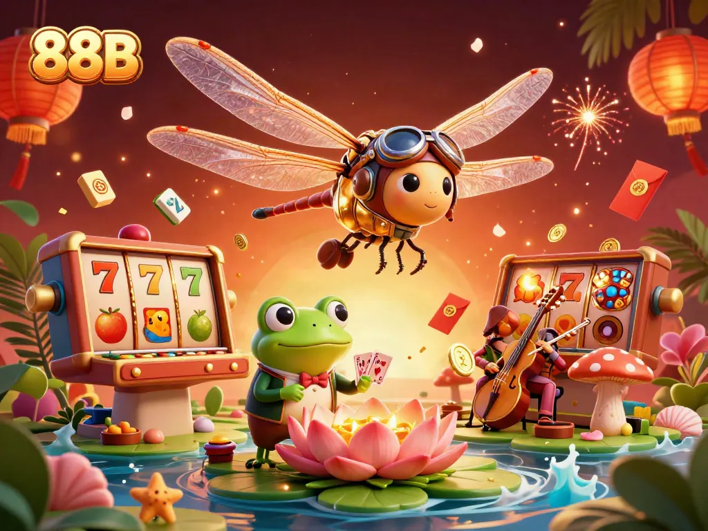 Experience thrilling action at 88B with a vibrant casino scene showcasing slots and a lively atmosphere.