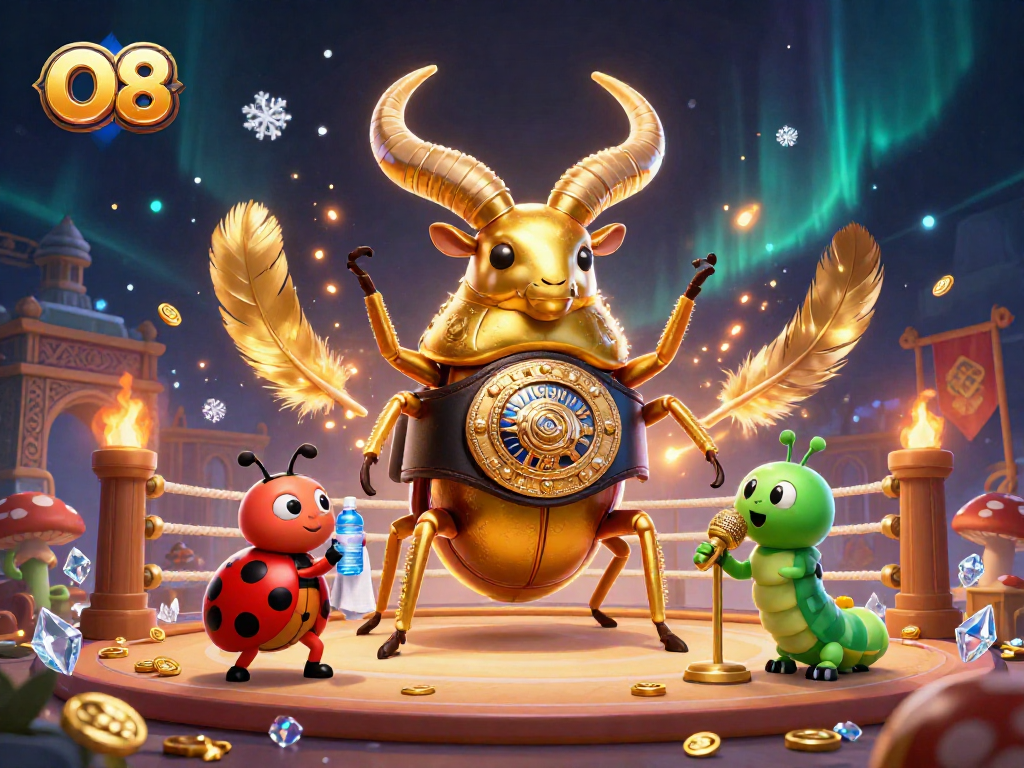 Experience the thrill of O8 with a dynamic casino scene featuring animated characters and exciting gambling elements.