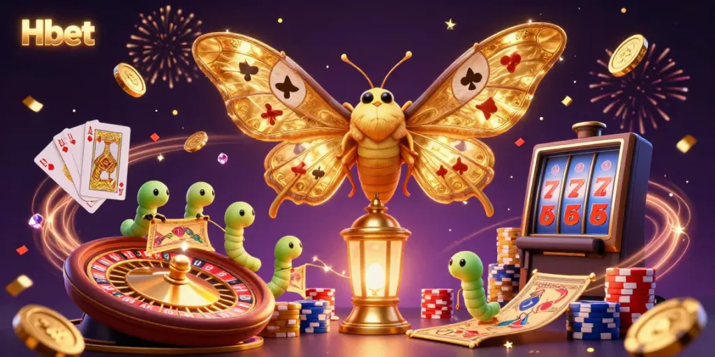 Experience thrilling moments with Hbet in this captivating 3D casino illustration showcasing vibrant gaming elements.