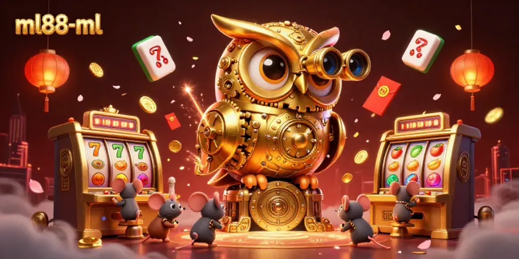 Experience thrilling fun at ml88-ml with a vibrant casino scene showcasing slots, gold, and excitement.