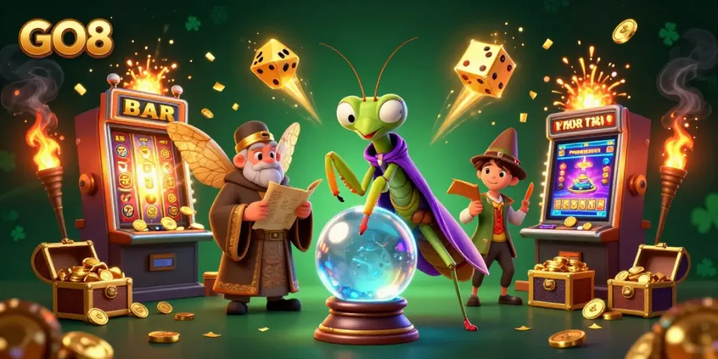 Experience thrilling wins at GO8's vibrant casino with a fantasy twist featuring mystical characters.