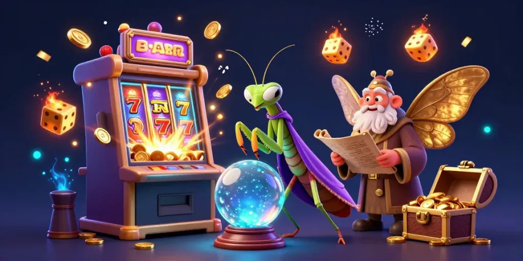Win big at 88go com trang chủ with an exciting casino atmosphere featuring a fortune teller, moth librarian, and vivid gaming elements.