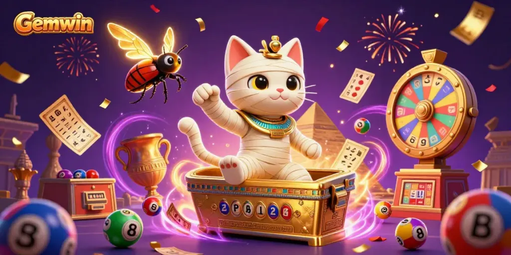 Experience Gemwin's exciting casino atmosphere with dynamic characters and vibrant game elements.