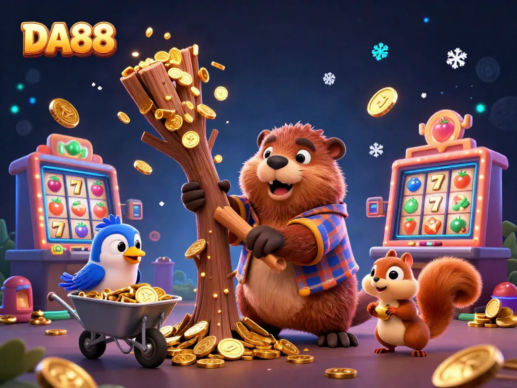 Experience exciting gameplay and jackpots with DA88's engaging cartoon scene.