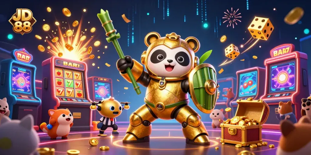 Experience the thrilling JD 88 casino atmosphere with vibrant characters and exciting game elements.