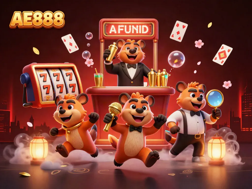 Experience thrilling fun at AE888 casino with hyenas hosting a lively comedy club scene.