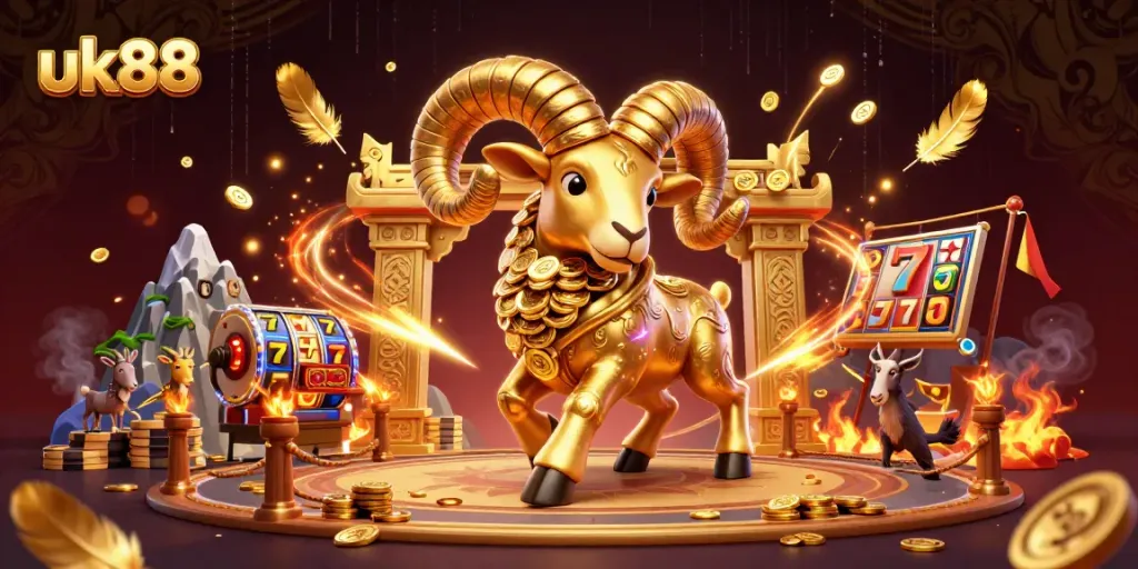Experience the thrill of winning at uk88 with a dynamic 3D scene featuring exciting casino elements.