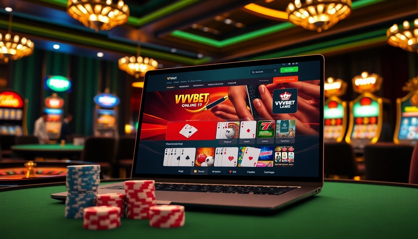 Experimenta la emoción de las apuestas en VVVBet en línea dentro de un lujoso entorno de casino.