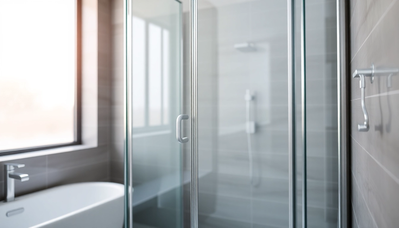 Moderne duschkabine 100x100 pendeltür in eleganter Badezimmerumgebung