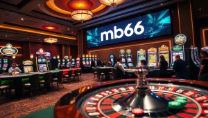 Engaged players at mb66 casino, showcasing vibrant tables and lucrative betting opportunities.