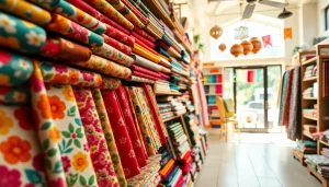 Verken bedrukt katoen met kleurrijke patronen in een gezellige stoffenwinkel.
