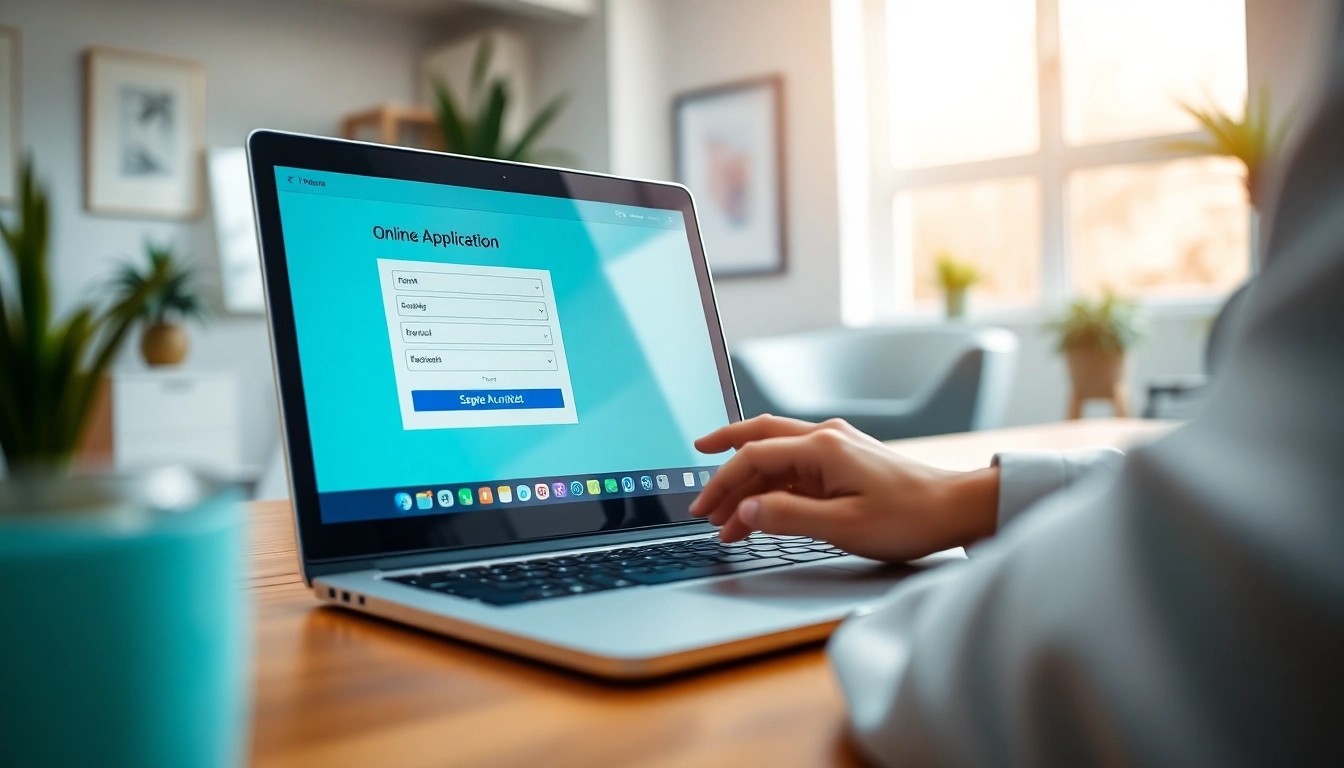 Applying through the user-friendly uk eta online application interface with a laptop.