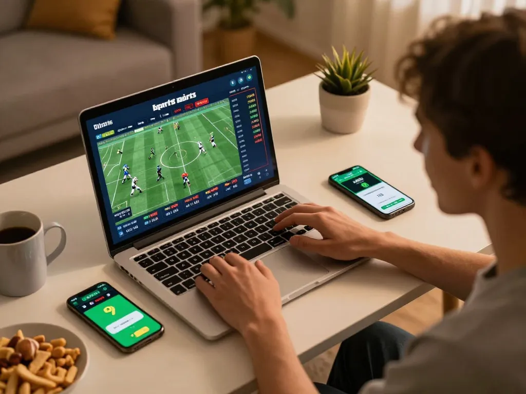 Engaging in live betting from home with LINK MI88, enjoying dynamic sports gaming experience.