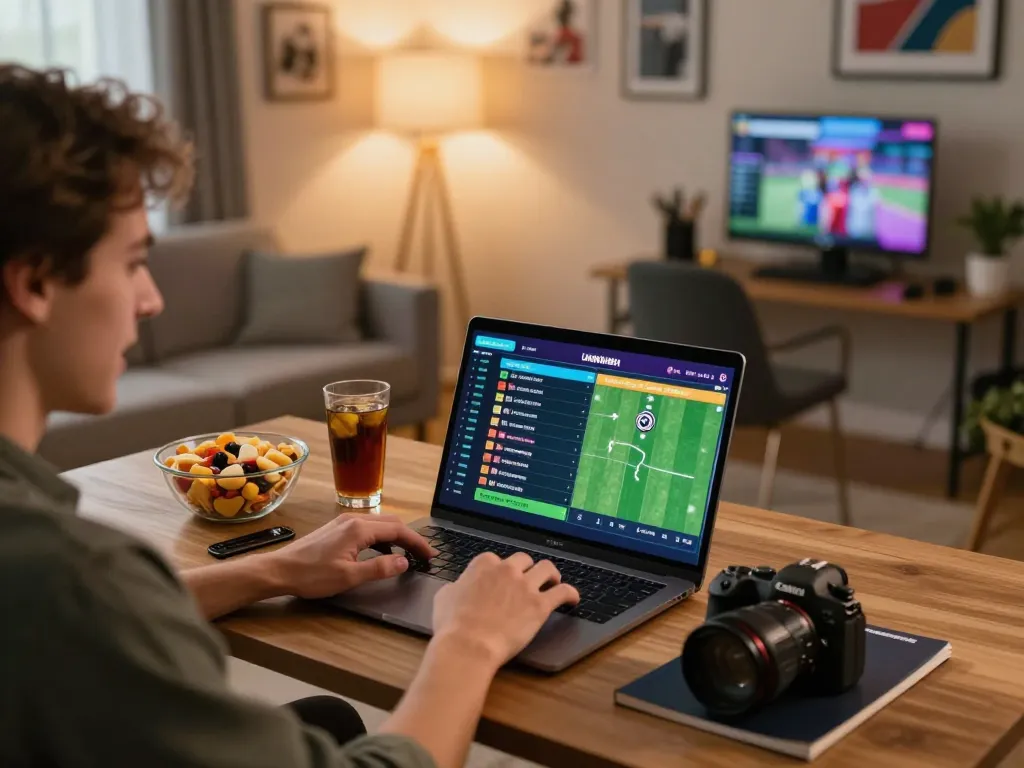 Engaged user betting on 789bet while reviewing sports odds in a cozy home setting.