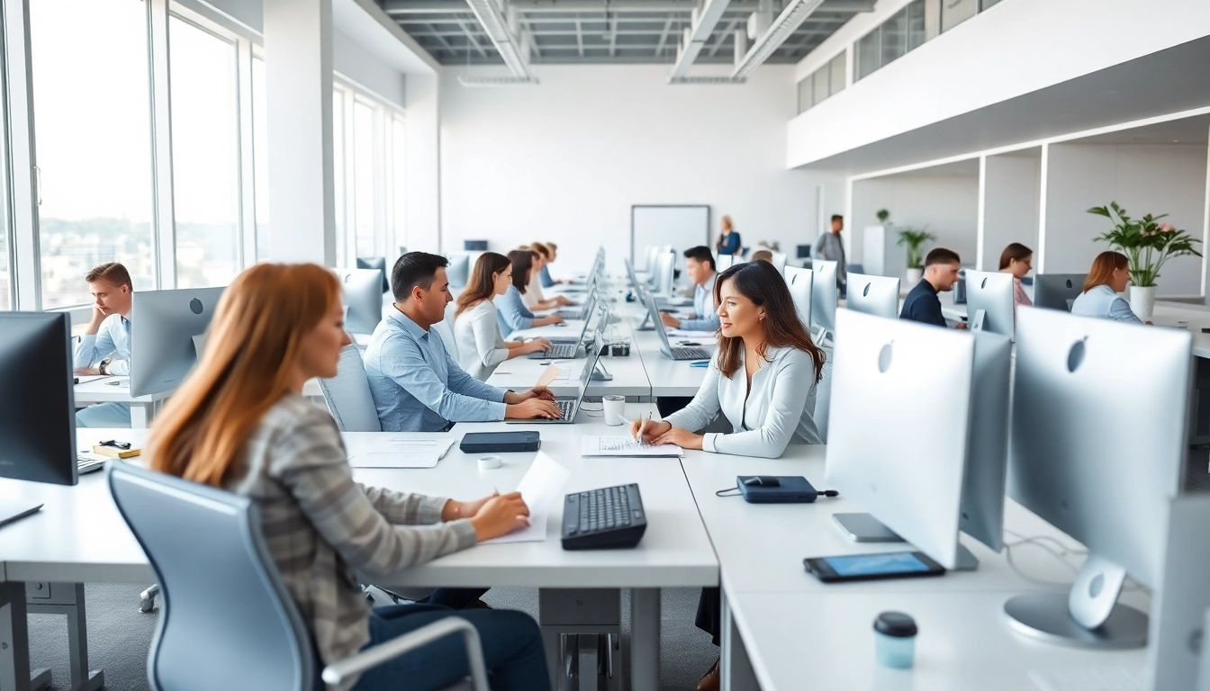 Experience effective typing center services in a modern office setting.