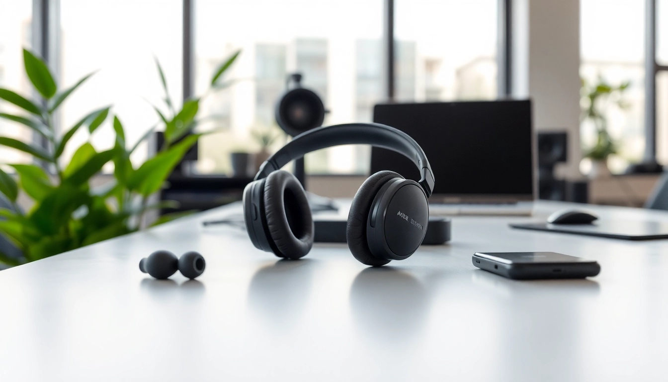 Showcasing F1 Bone Conduction Headphones atop a minimalist desk in a bright, professional setting.