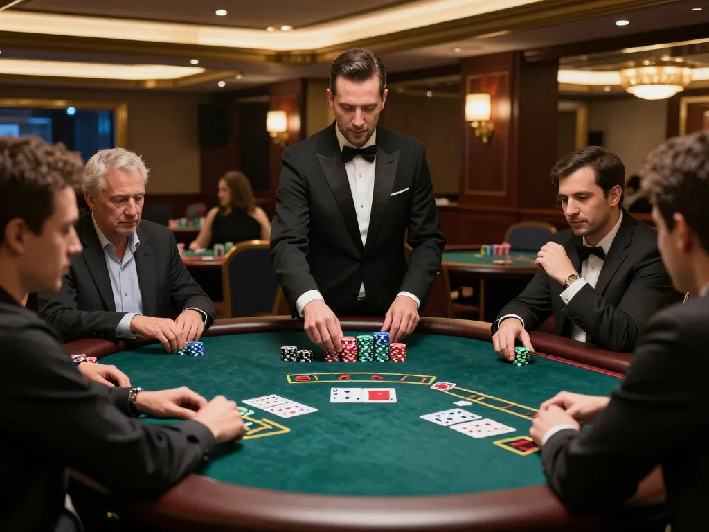 Players engaged at the blackjack table showcasing LINK VIN88 in a luxurious casino setting.