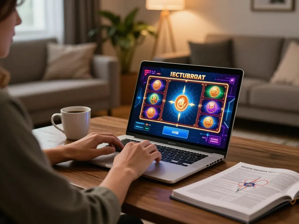 Experience thrilling online slots at xx88 with a cozy home gaming setup for strategic gameplay.