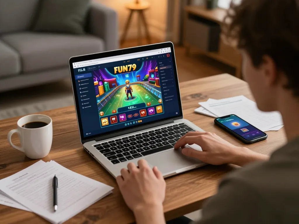 Play exciting games on fun79 while enjoying a cozy home setup.