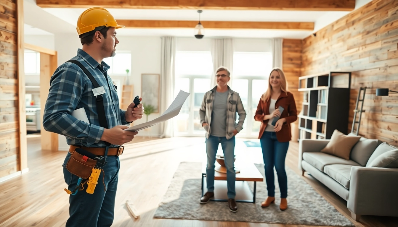 Experienced remodel contractor near me Austin discussing renovation plans with a homeowner.