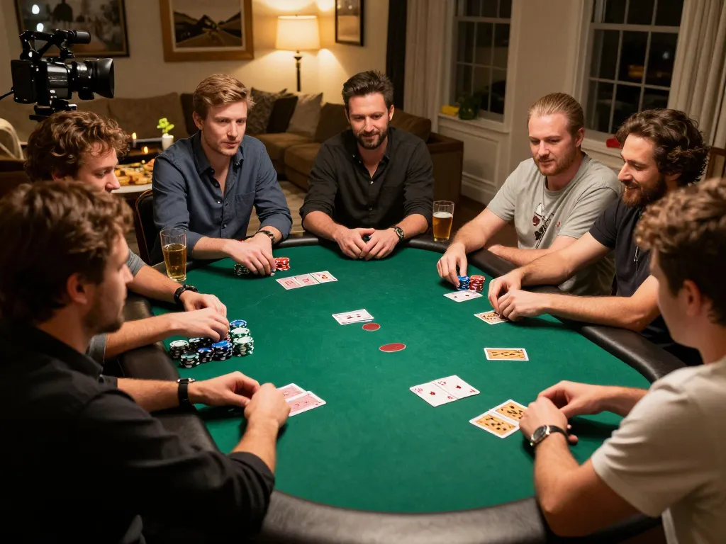 Engaged players at a 789club poker game night, showcasing strategy and friendly competition.