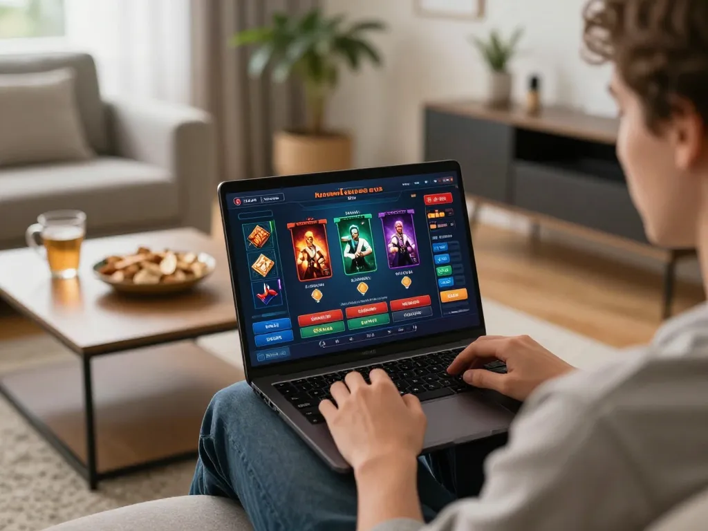 lu88 chính thức gaming session at home with personal laptop and interactive casino games