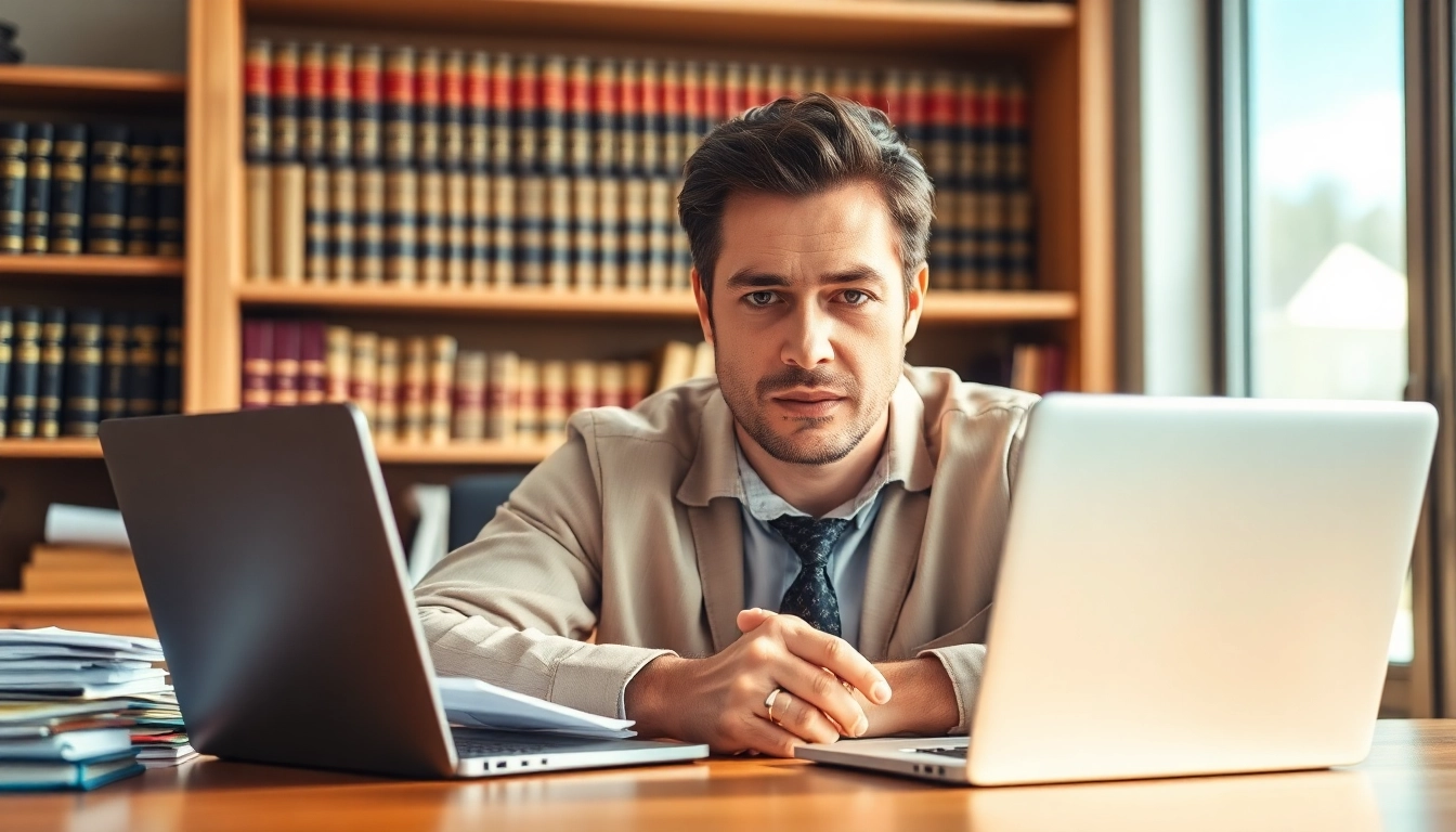 Clearwater truck accident lawyer discussing a case in an office, demonstrating professionalism and expertise.