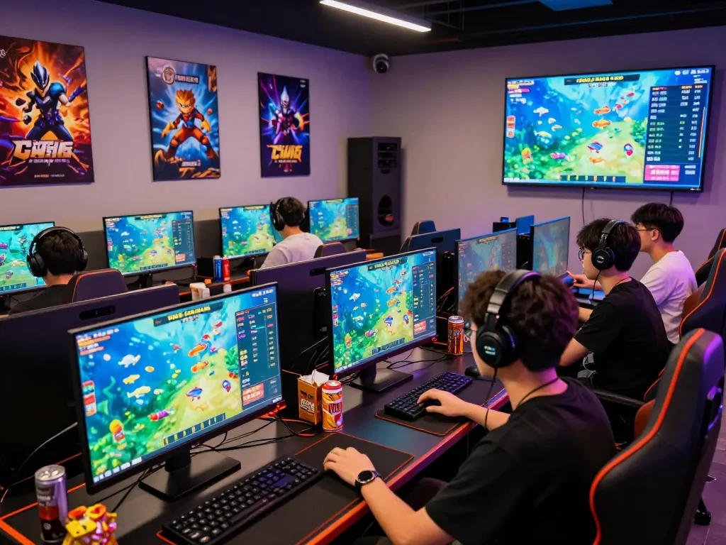 Engaging CWIN gaming scene showing players immersed in the legendary Vua săn cá game with colorful graphics.
