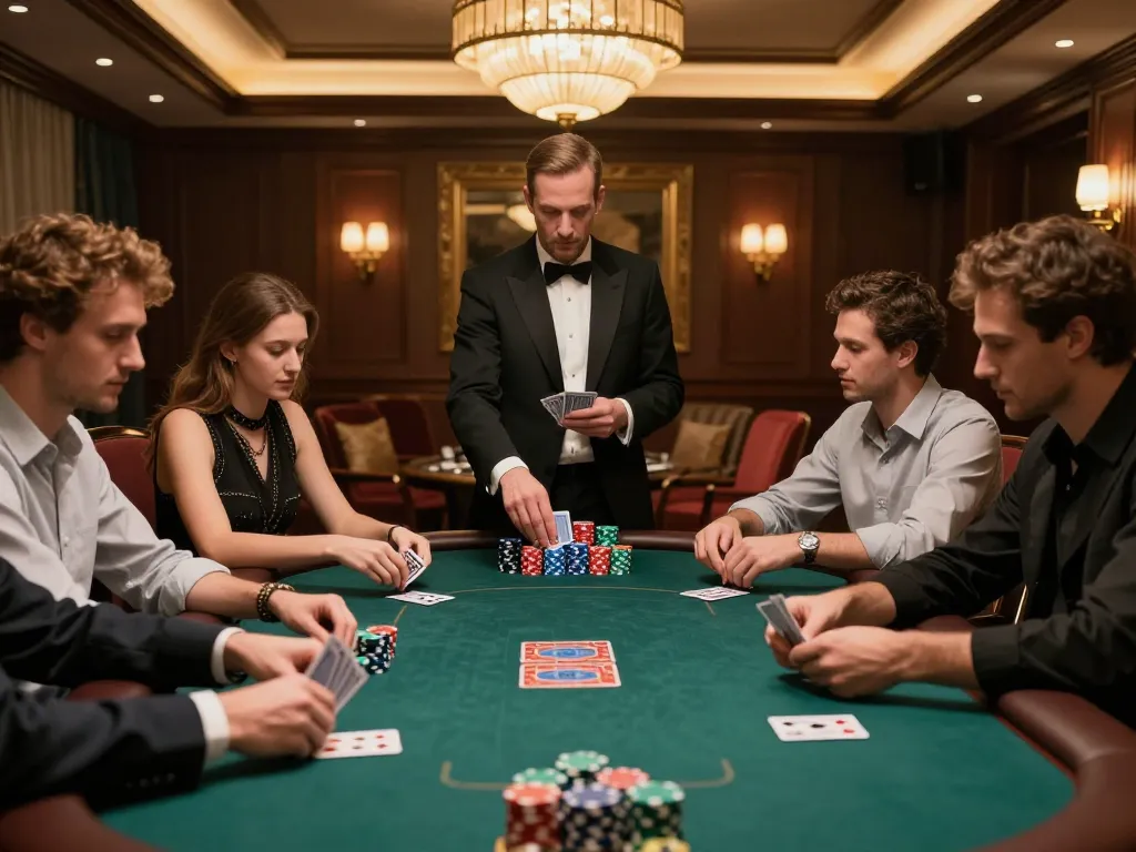 Experience intense poker gameplay with players engaging in strategic bets at a da88 poker table.