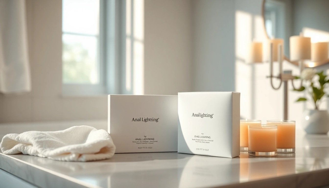 Discover anal lightening kit on a stylish bathroom counter, promoting self-care.