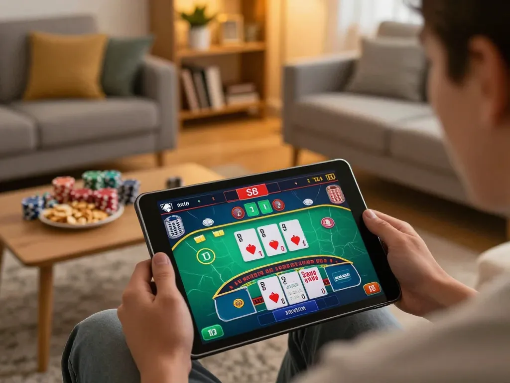 Experience online gambling with S8 while enjoying a cozy gaming setup at home