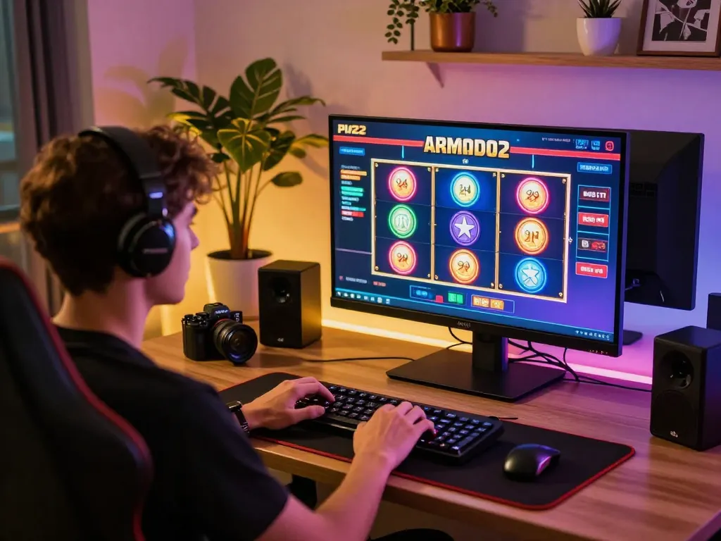 Engaging online gaming scene with ph22 interface showing colorful slot games, highlighting player strategy.