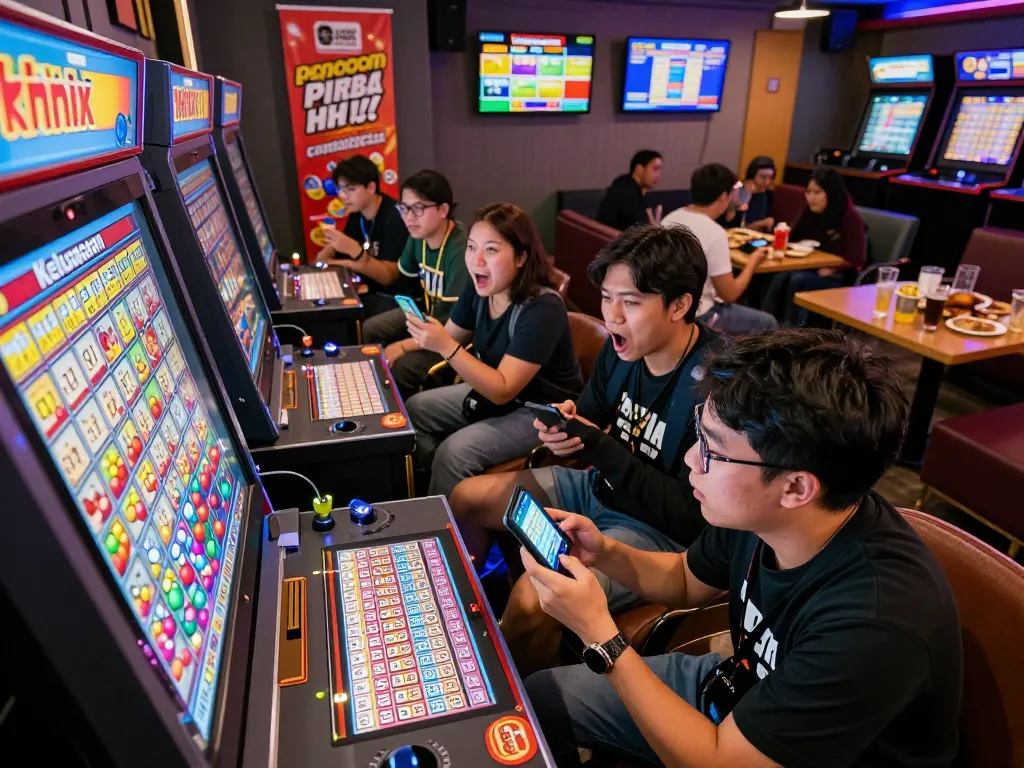 Hasil Keluaran HK yang ditampilkan di lounge permainan yang menarik selama undian lotere.