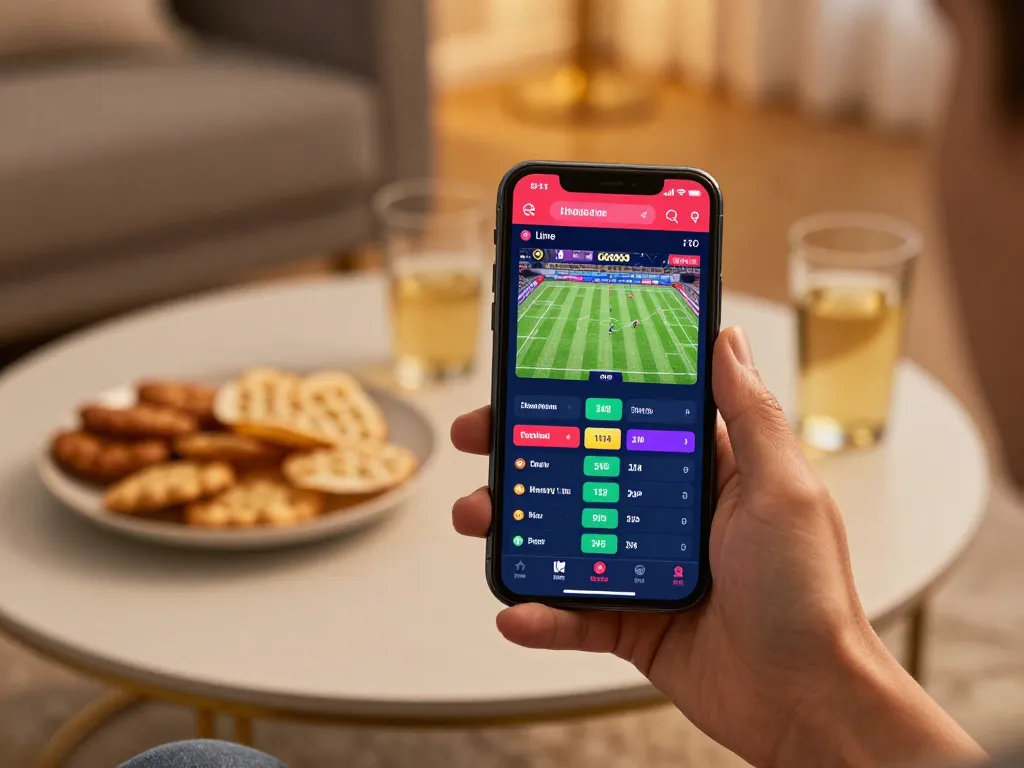 Engaging in live betting with fc88 sports app on smartphone during casual game night