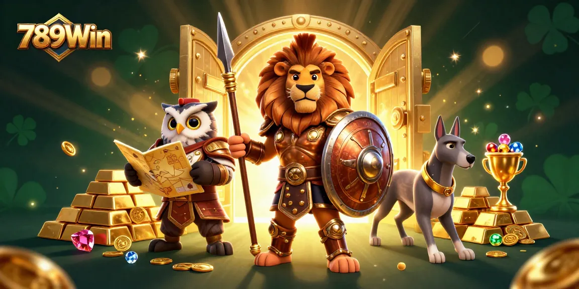 Experience thrilling gameplay at 789Win, surrounded by wealth and excitement in a vibrant casino scene.