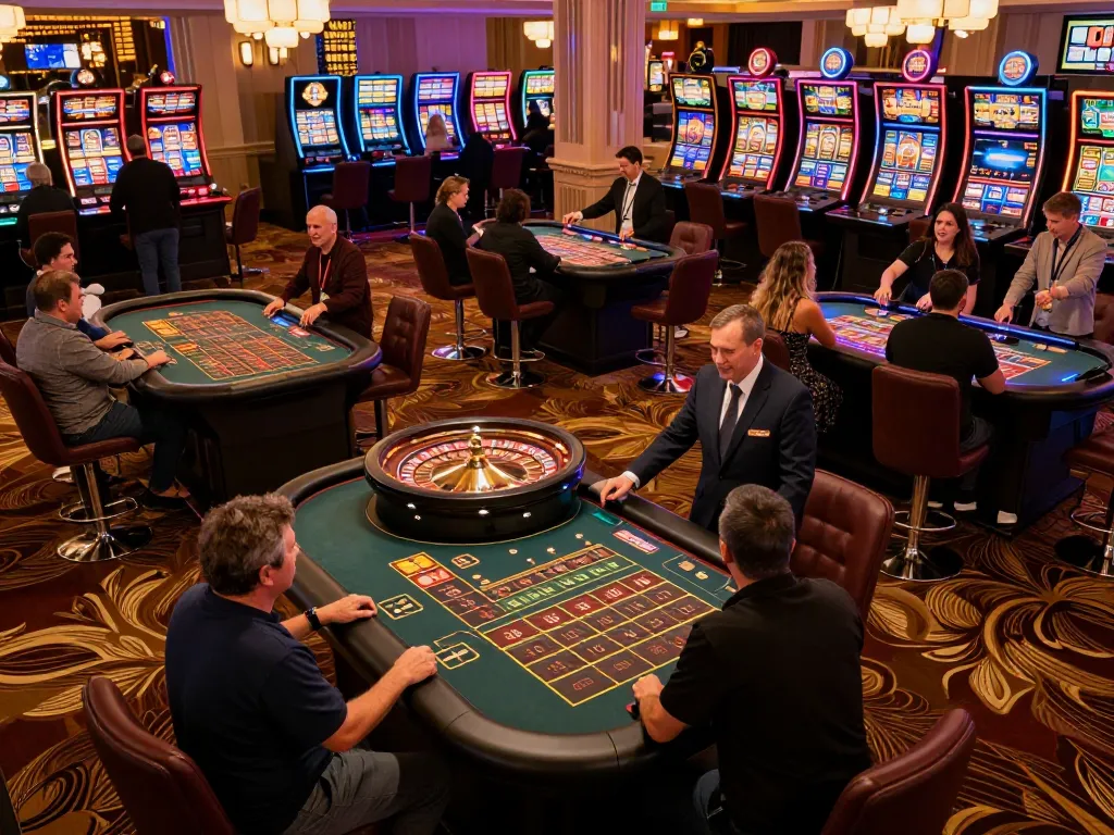 Players engaging in an exciting roulette game at GO8 casino, showcasing vibrant casino energy