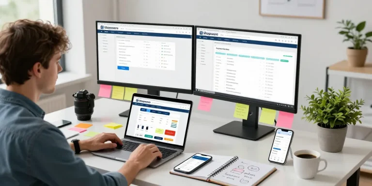 SP Webconsulting professional workspace for e-commerce development, showcasing Shopware projects.