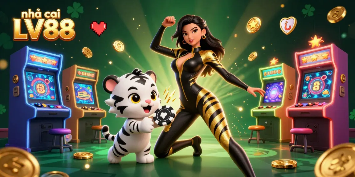 Experience excitement at nhà cái LV88 with vibrant 3D casino gaming elements and engaging characters.