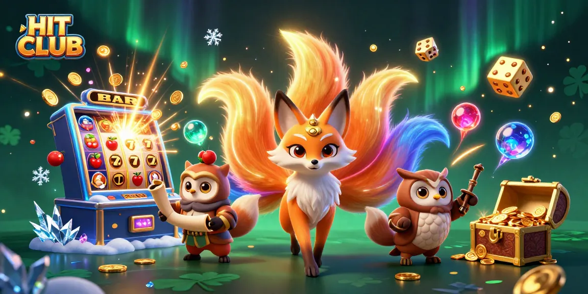Engage in vibrant HIT CLUB gaming adventures with colorful characters and jackpot thrills.