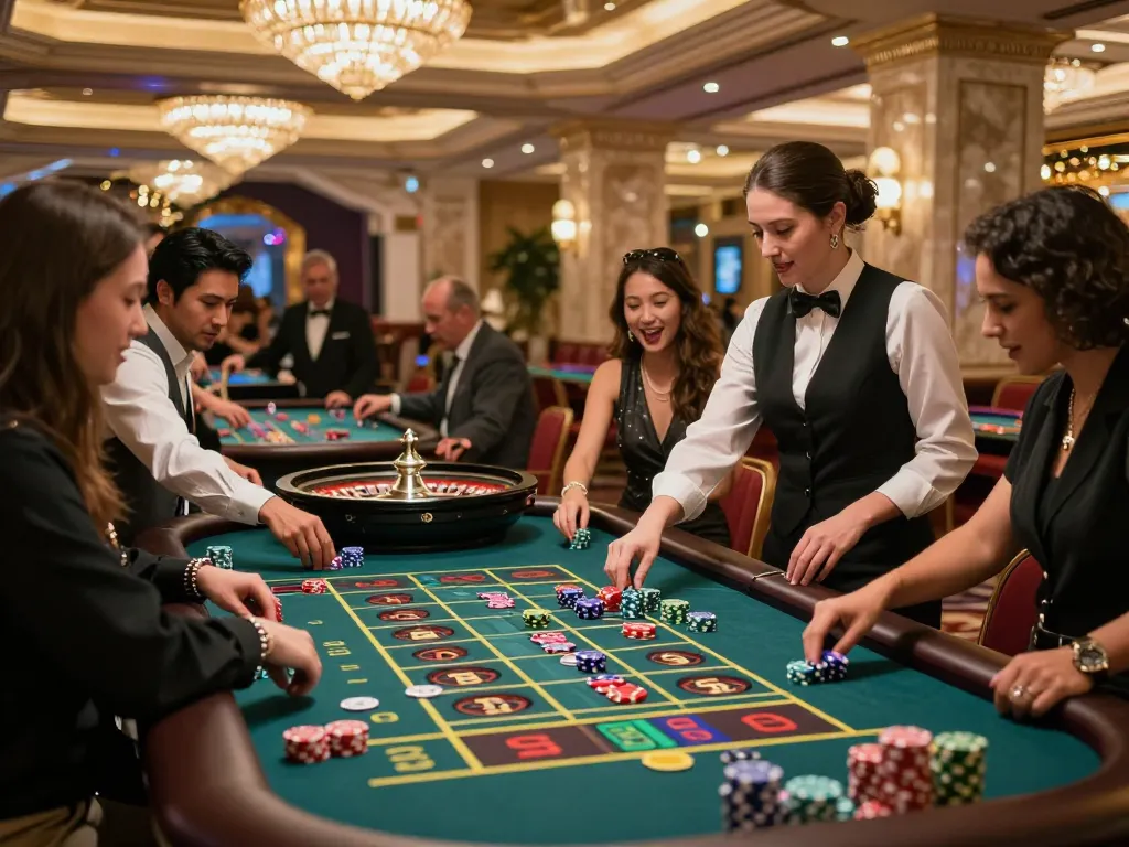 Players place bets at a roulette table while enjoying the thrill of 79KING casino action.
