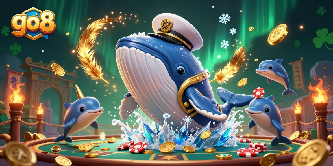 Win at go8 with a dynamic casino scene featuring fun characters and vibrant gaming elements.