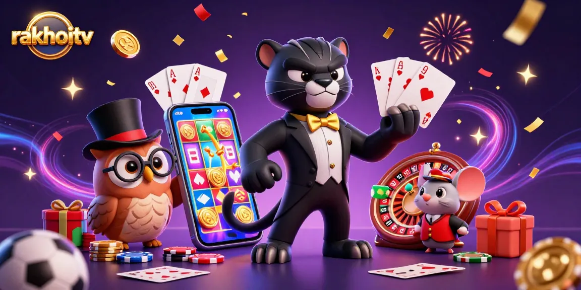 Bet big with Rakhoitv while the stylish panther deals cards, enhanced with sports betting action.