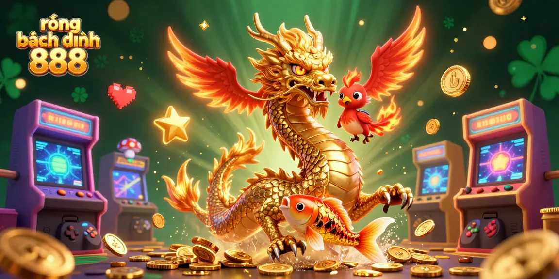 Experience rồng bạch kim 888 with a vibrant scene featuring mythical creatures and dynamic gambling elements.