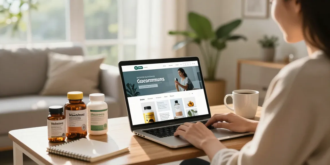 Buy ketamine online while browsing in a cozy living room filled with wellness products.