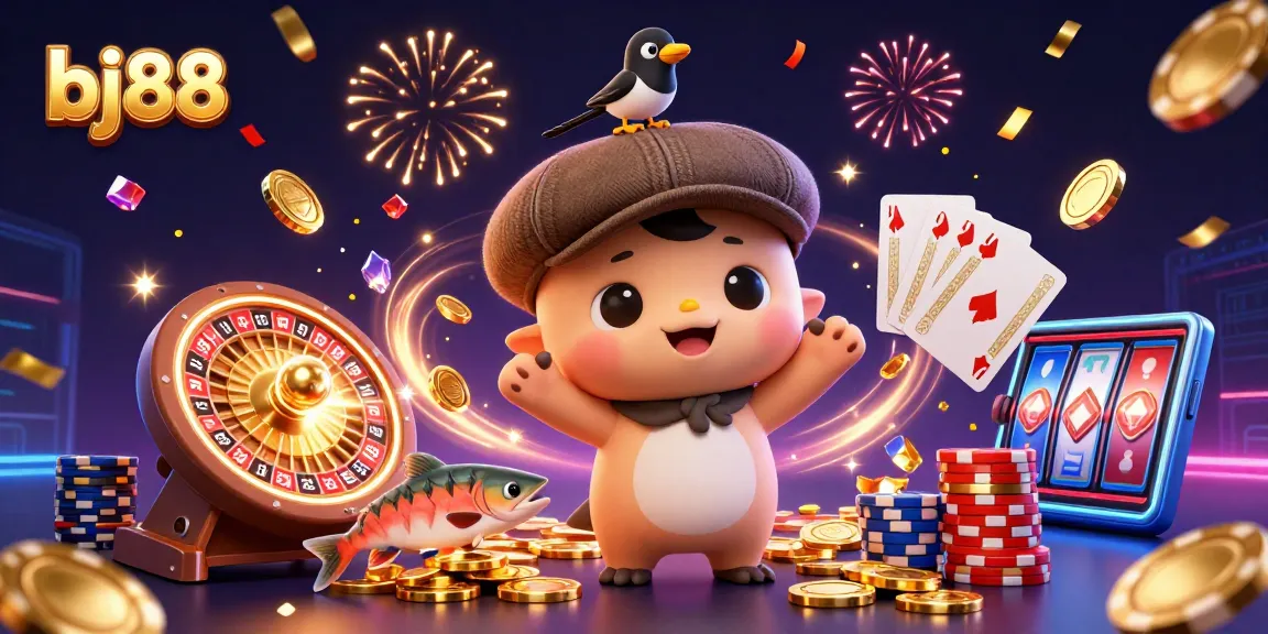 Bettors enjoy an immersive bj88 experience with vibrant characters and casino elements in dynamic action.
