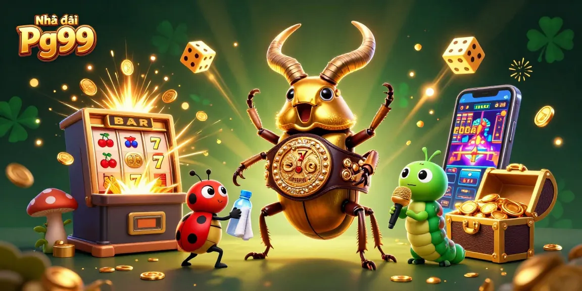Engaging illustration of Nhà cái Pg99 showcasing dynamic gaming elements with vibrant, colorful casino theme.