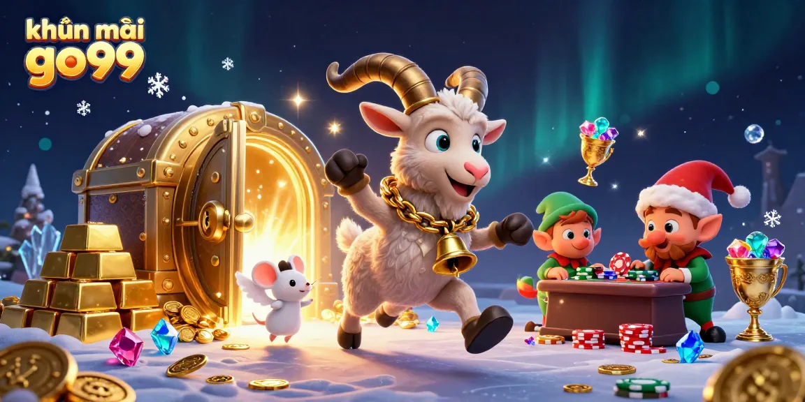 Experience khuyến mãi go99 with festive characters in a vibrant casino scene.