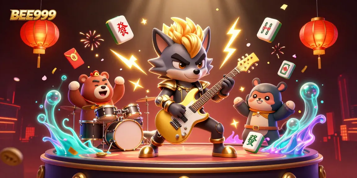 BEE999 ignites excitement with animated casino characters celebrating dynamic gambling wins.
