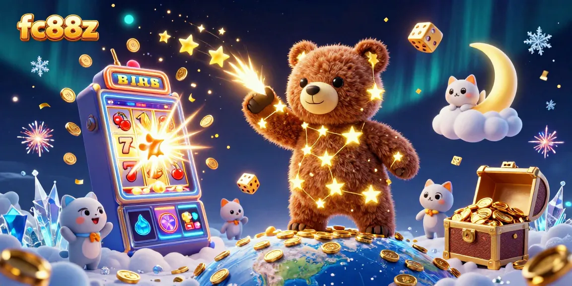 Spin jackpots and scoop riches with fc88z amidst vibrant casino elements.