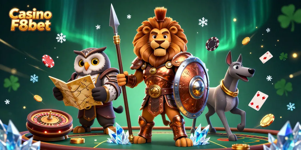 Experience thrilling gameplay at Casino F8bet, featuring dynamic 3D characters and casino elements.